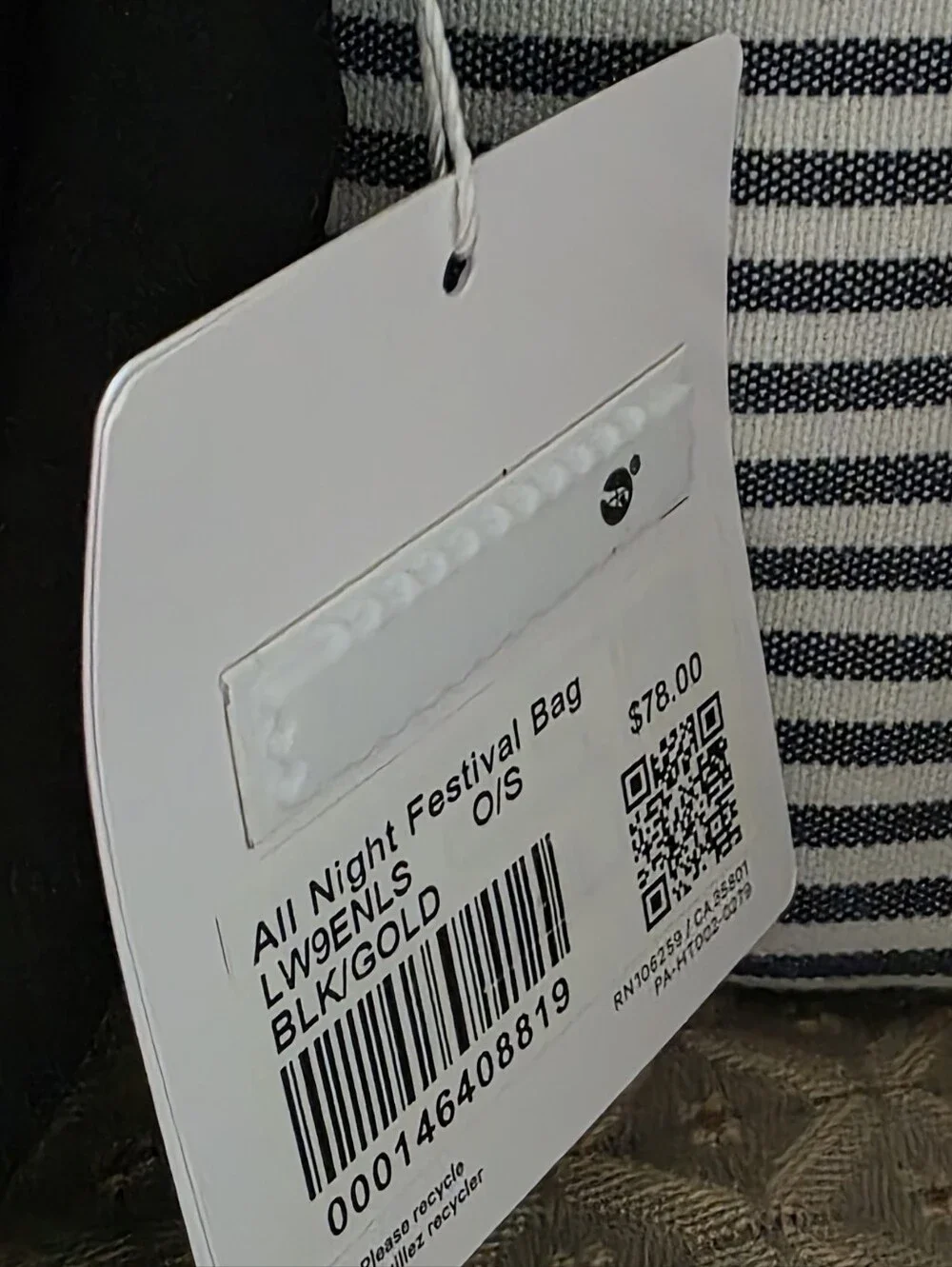 Brand New With Tags Lululemon All Night Festival Bag